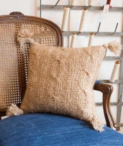 Ribbed Cable Pillow Cover Free Knitting Pattern