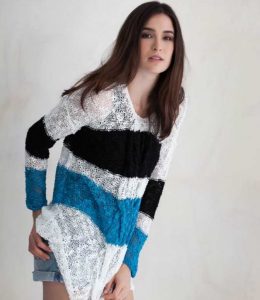 Striped Summer Sweater Free Knitting Pattern