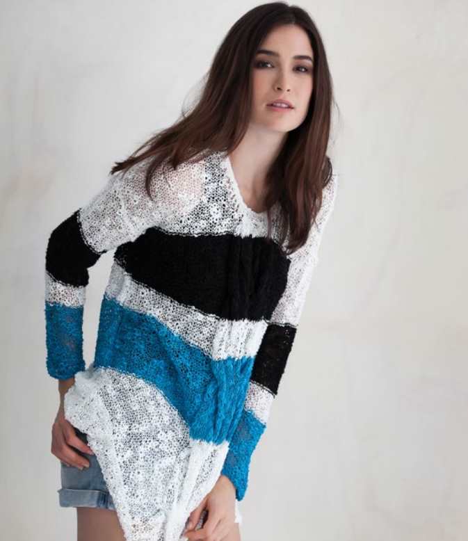 Striped Summer Sweater Free Knitting Pattern