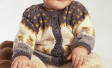 Teddy Top Fair Isle Baby and Toddler Cardigan, Pants and Socks Free Knitting Pattern