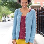 A cardigan with beautiful cables, Watson is a classic New England summer sweater.