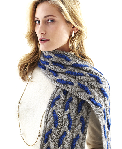 Zealana Cabled Scarf Free Knitting Pattern