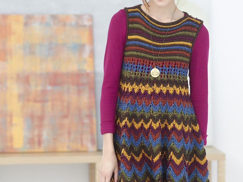 Zig Zag Dress Free Knitting Pattern