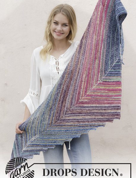Point the Way Garter Stitch Shawl Free Knitting Pattern