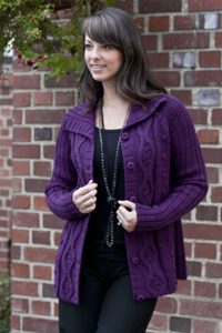 Alpaca Cabled Cardigan Free Knitting Pattern
