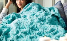 Bernat Diamond in the Rough Knit Blanket