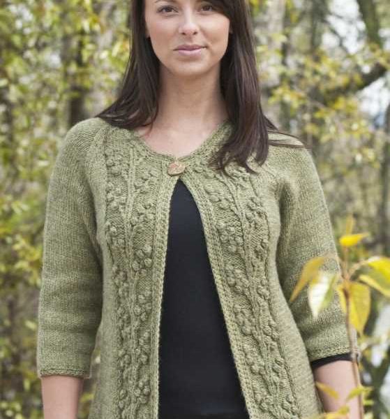 Bobble Vine Jacket Free Knitting Pattern