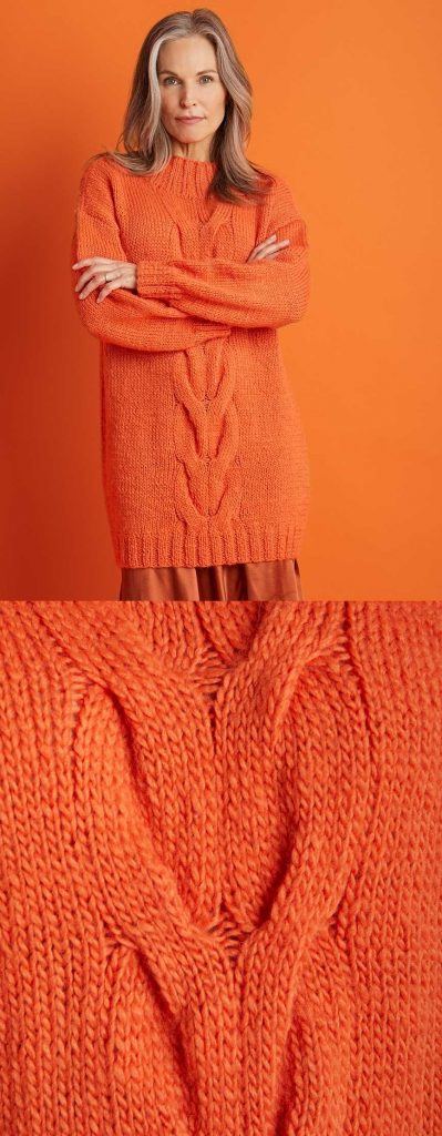Clementine Pullover with Cables Free Knitting Pattern