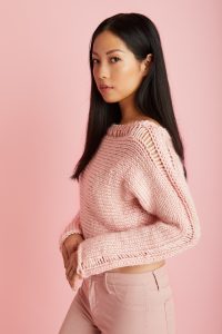 Cropped Drop Stitch Pullover Free Knitting Pattern