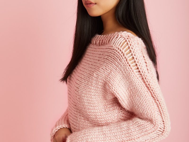 Cropped Drop Stitch Pullover Free Knitting Pattern