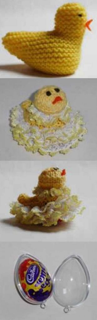 Easter Chick Free Knitted Eyelet lace Pattern