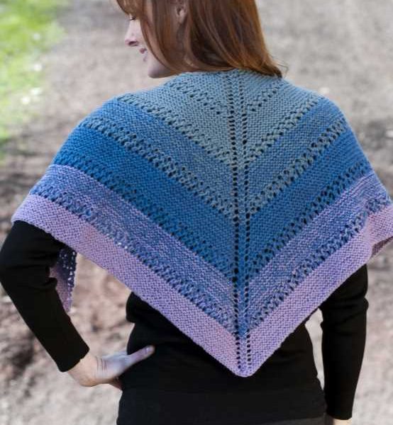 Fingering Eyelet Color Shift Shawl Free Knitting Pattern