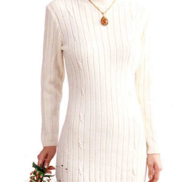 Fitted Cashmere Dress Free Knitting Pattern