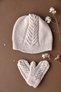 Heartsbloom Hat and Mittens Free Knitting Pattern for Children