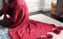 Horseshoe Lace Tasseled Knit Blanket Free Pattern