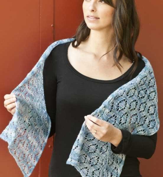 Lace Eyelet Diamond Shawl Free Knitting Pattern