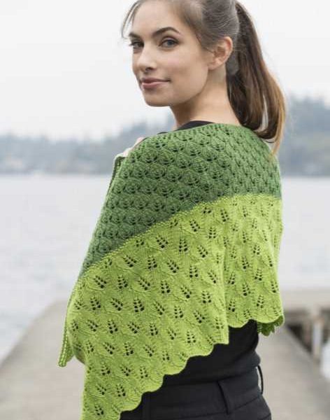 Leafy Transitions Fingering Weight Lace Shawl Free Knitting Pattern