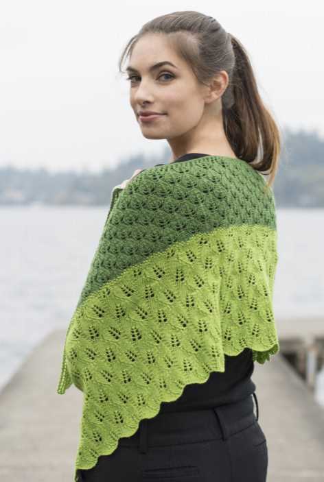 Leafy Transitions Fingering Weight Lace Shawl Free Knitting Pattern