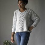 Lounge Pullover with Cables Free Knitting Pattern