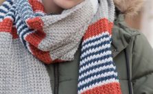 Melville Easy Striped Scarf Free Knitting Pattern
