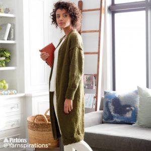 Patons Cozy Knit Coatigan Free Knitting Pattern