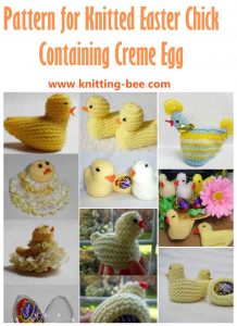 Pattern for Knitted Easter Chick Containing Creme Egg