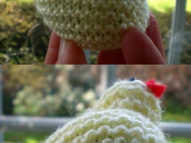 Pattern for Knitted Easter Chick Containing Creme Egg