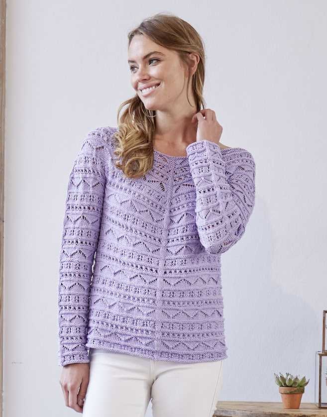 Top-down Shirt with Long Sleeves Free Knitting Pattern