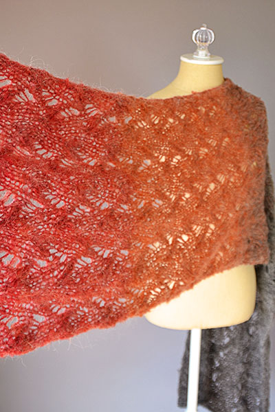 Warmth Lace Shawl Free Knitting Pattern Download. This stole is worked widthwise from one end to the other.