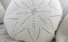 White Flower Pillow Free Lace Knitting Pattern