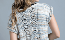 Aqua Feather and Fan Top Free Knitting Pattern for Women