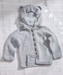 Baby Bear Knit Hoodie Free Knitting Pattern