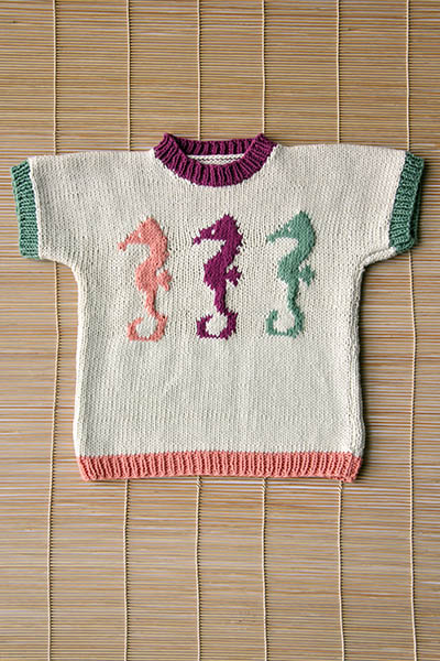 Children's Seahorse Tee Free Knitting Pattern