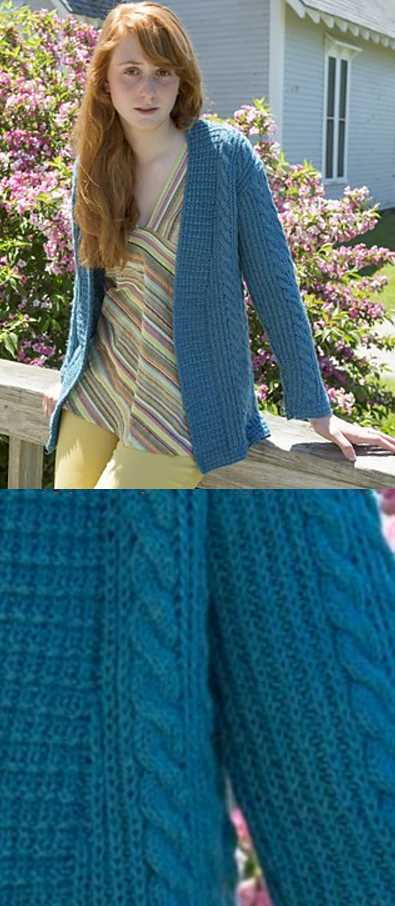 Dianna Cabled and Ribbed Cardigan Free Ladies Knitting Pattern
