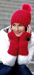 Easy Chunky Hat and Arm Warmers Free Knitting Pattern