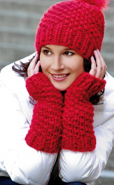 Easy Chunky Hat and Arm Warmers Free Knitting Pattern
