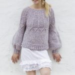 Fair Lily Sweater with Lace and Round Yoke Free Knitting Pattern