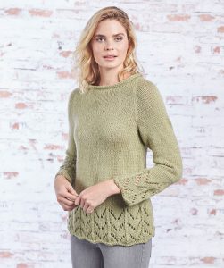 Fluted Lace Pullover Free Knitting Pattern
