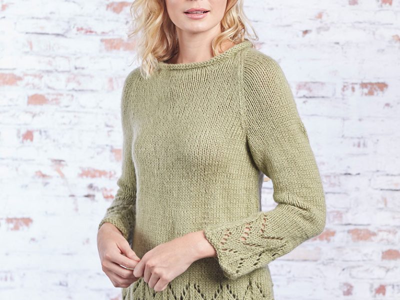 Fluted Lace Pullover Free Knitting Pattern