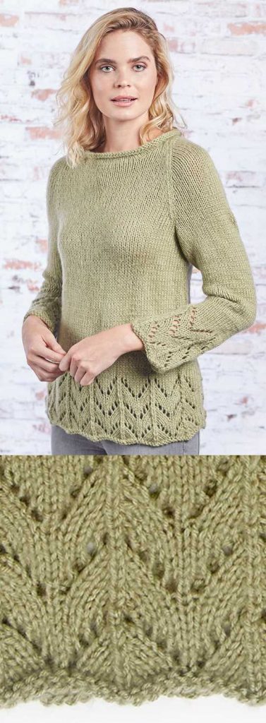 Fluted Lace Pullover Free Knitting Pattern Download