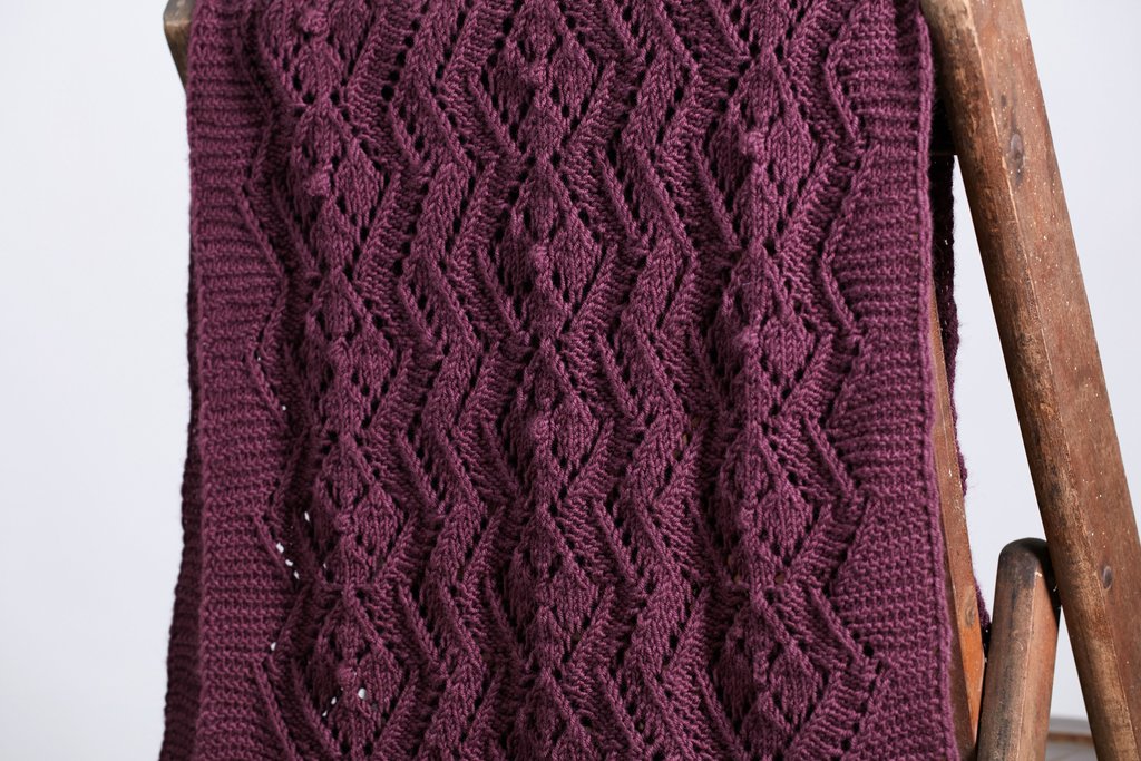 Free Knitting Pattern for Bayne Scarf lace scarf knit pattern.