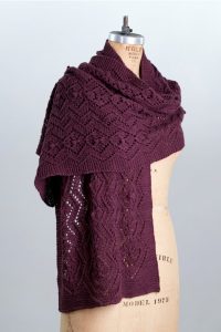 Free Knitting Pattern for Bayne Scarf lace scarf knit pattern.