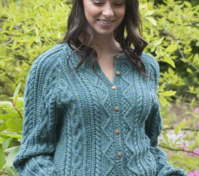 Free Knitting Pattern for Cabled Cardigan Patricia