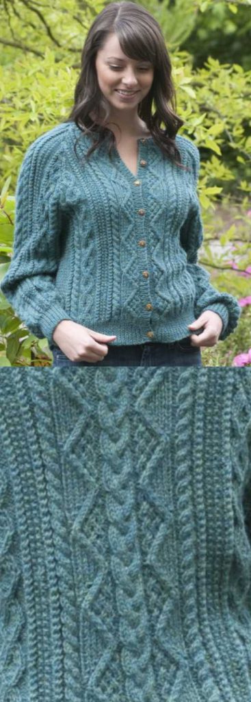 Free Knitting Pattern for Cabled Cardigan Patricia