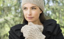 Free Knitting Pattern for a Celtic Cable & Rib Beanie & Mittens