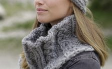 Free Knitting Pattern for a Crowning Cables Headband and Cowl
