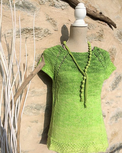 Free Knitting Pattern for a Lace Top Cucumber Sea