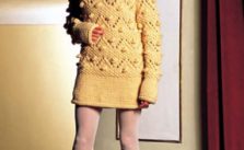 Free Knitting Pattern for a Lace and Bobble Tunic