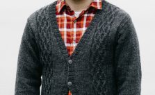 Free Knitting Pattern for a Men’s Cabled Cardigan