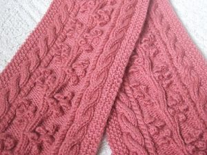 Free Knitting Pattern for a Regina Cable & Bobble Scarf